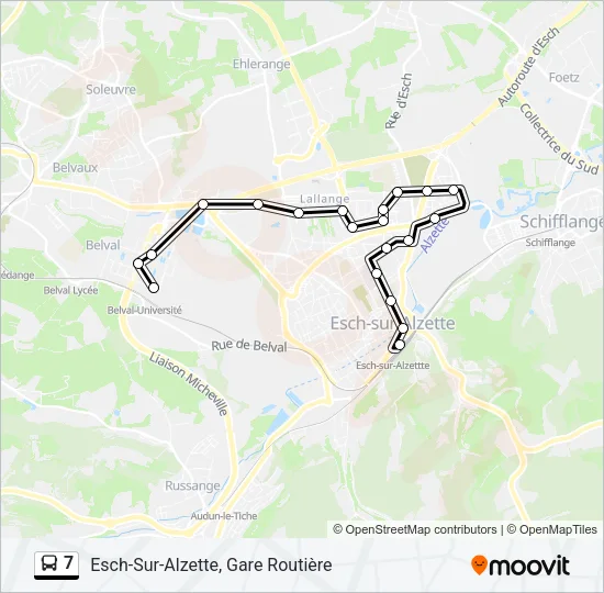 7 Bus Line Map