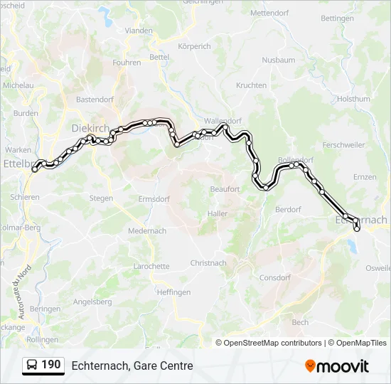190 Bus Line Map