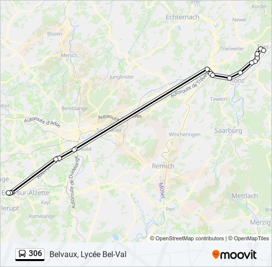 306 bus Line Map