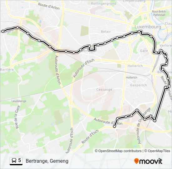 5 Bus Line Map