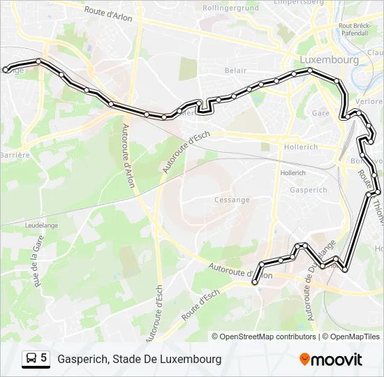 5 Bus Line Map