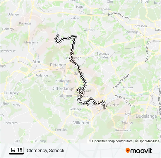 15 Bus Line Map