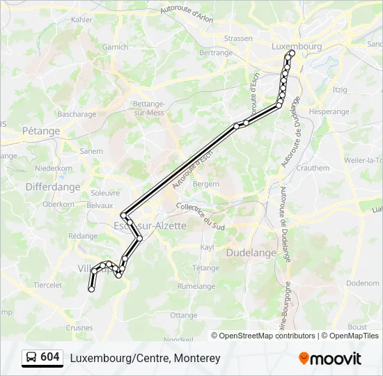 604 Bus Line Map