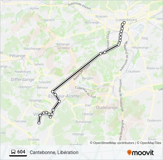 604 Bus Line Map