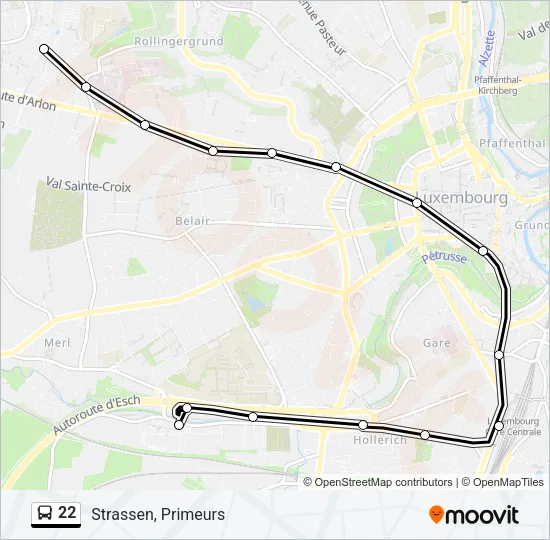22 Bus Line Map