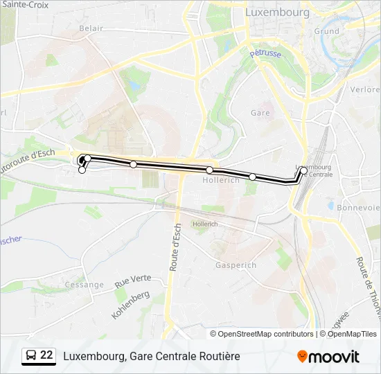 22 Bus Line Map