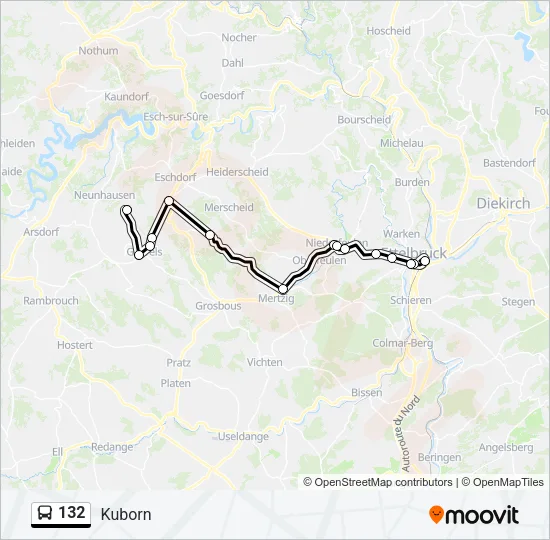 132 Bus Line Map