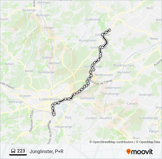 223 Bus Line Map