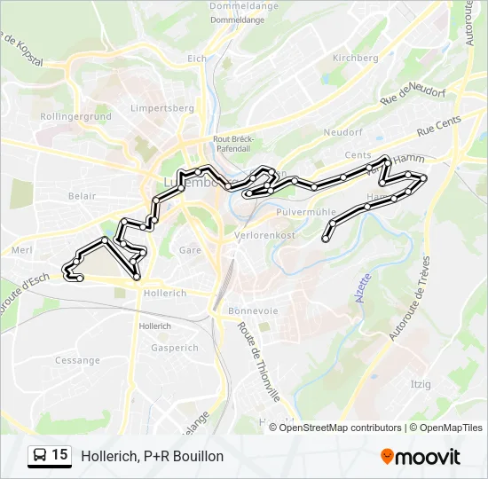 15 Bus Line Map