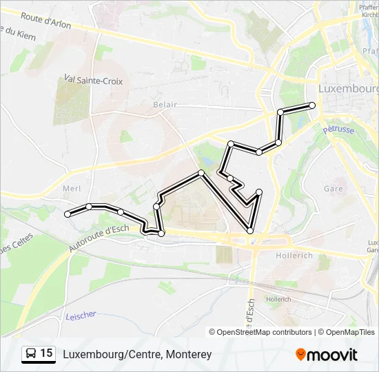 15 Bus Line Map
