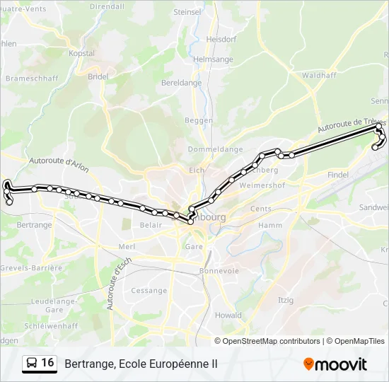 16 Bus Line Map