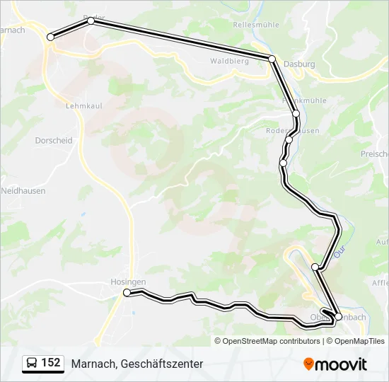 152 Bus Line Map