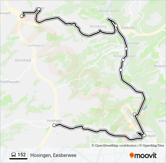 152 Bus Line Map