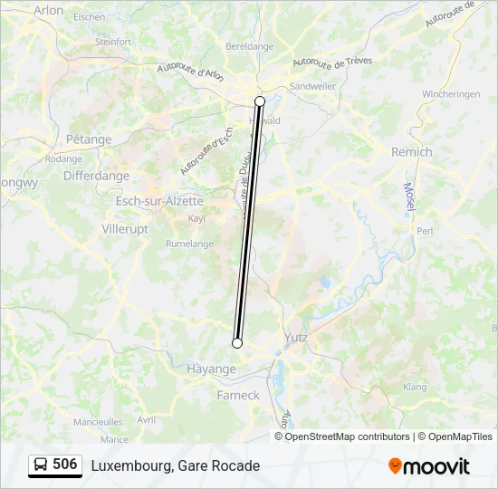 506 Bus Line Map