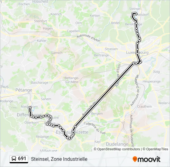 691 Bus Line Map