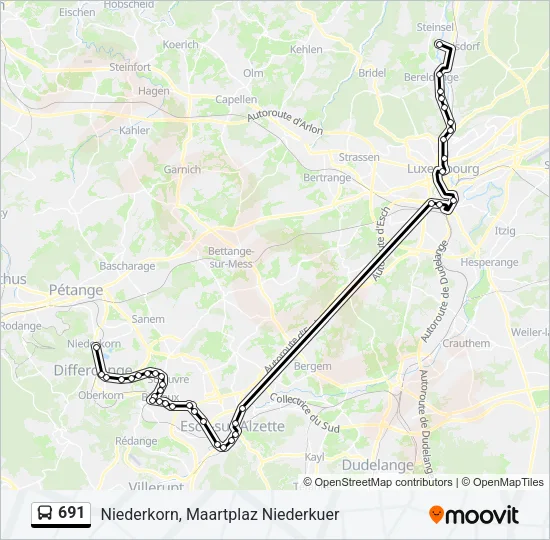 691 Bus Line Map