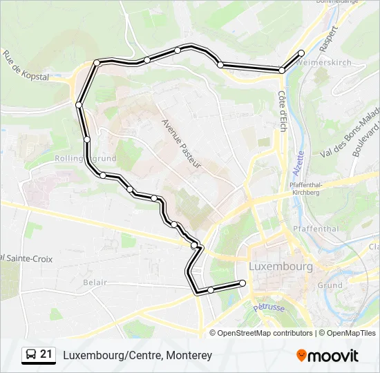 21 Bus Line Map