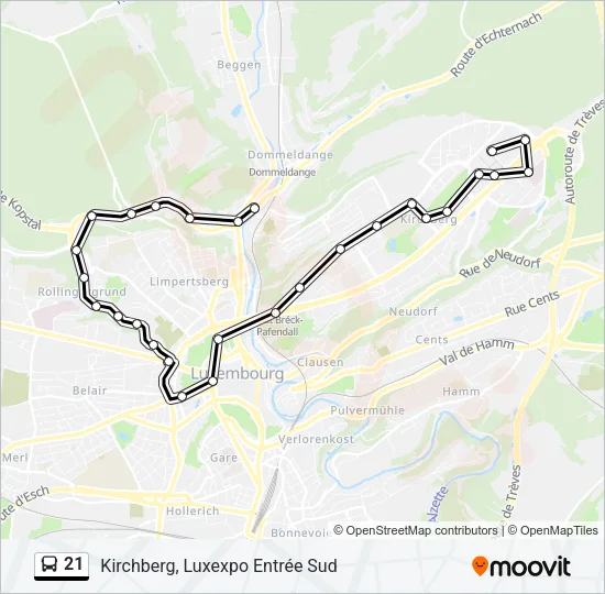 21 Bus Line Map