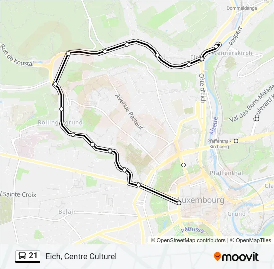 21 Bus Line Map