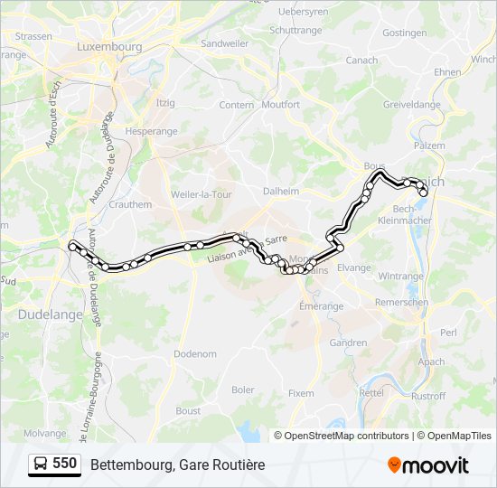 550 bus Line Map