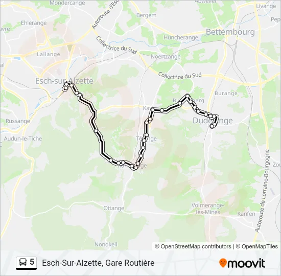 5 Bus Line Map