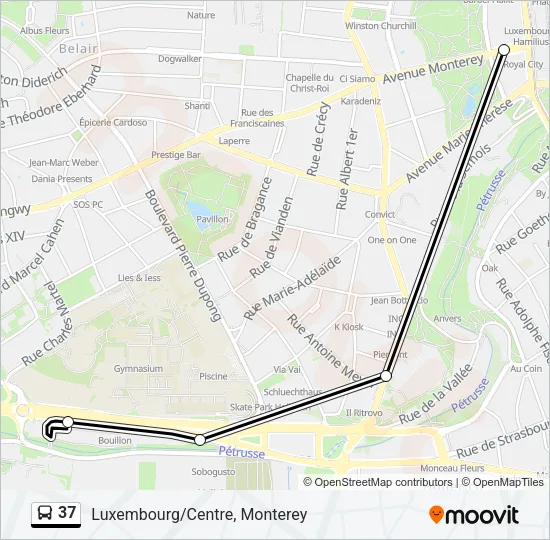 37 Bus Line Map