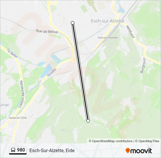 980 Bus Line Map