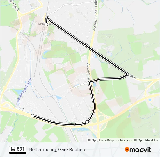 591 Bus Line Map