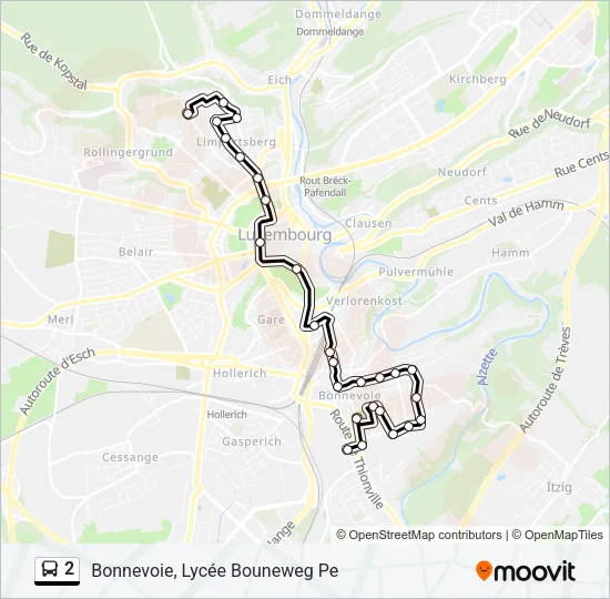 2 Bus Line Map