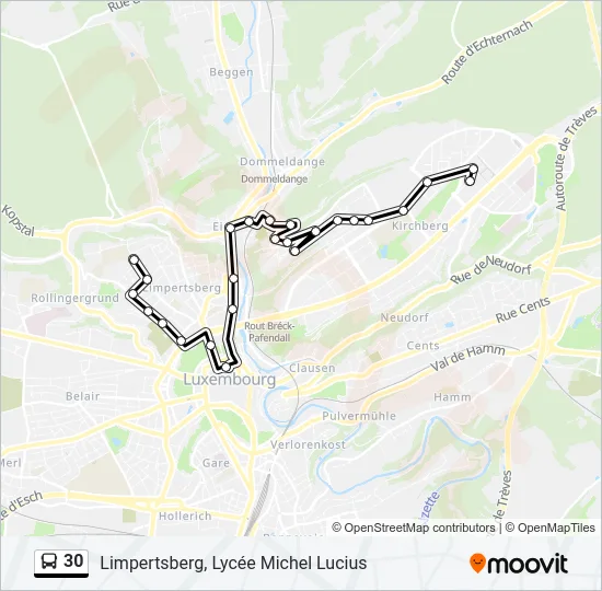 30 Bus Line Map