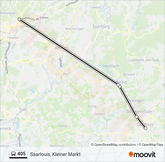 405 Bus Line Map