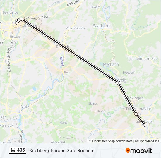 405 bus Line Map