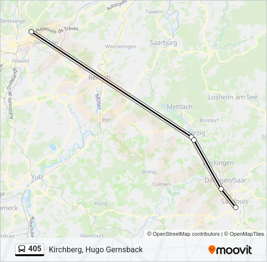 405 Bus Line Map