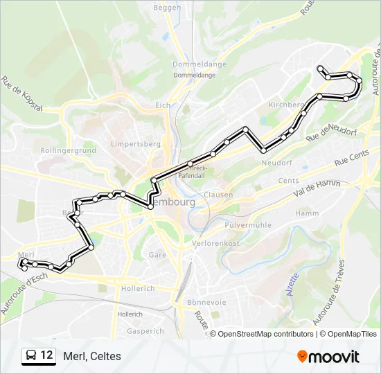 12 Bus Line Map