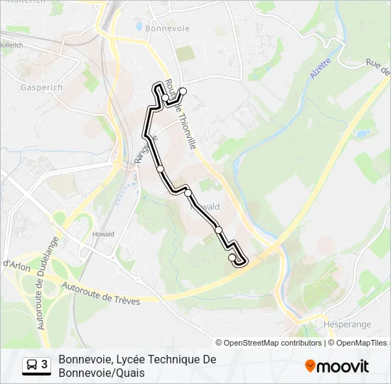 3 Bus Line Map