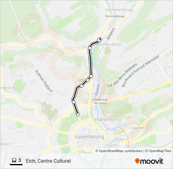 3 Bus Line Map