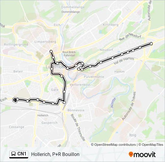 CN1 Bus Line Map