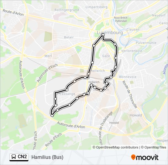 CN2 bus Line Map