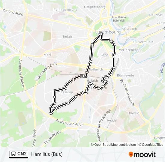 CN2 Bus Line Map