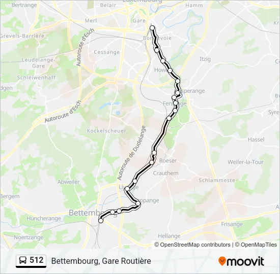512 Bus Line Map