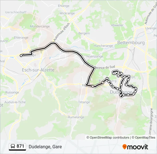 871 Bus Line Map
