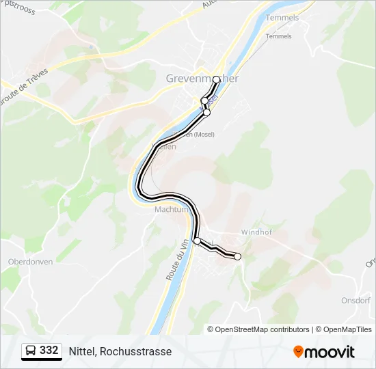 332 Bus Line Map