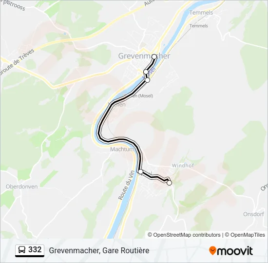 332 Bus Line Map