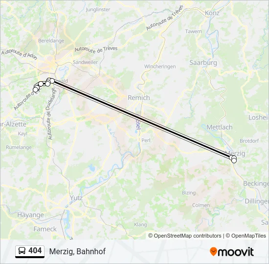 404 Bus Line Map