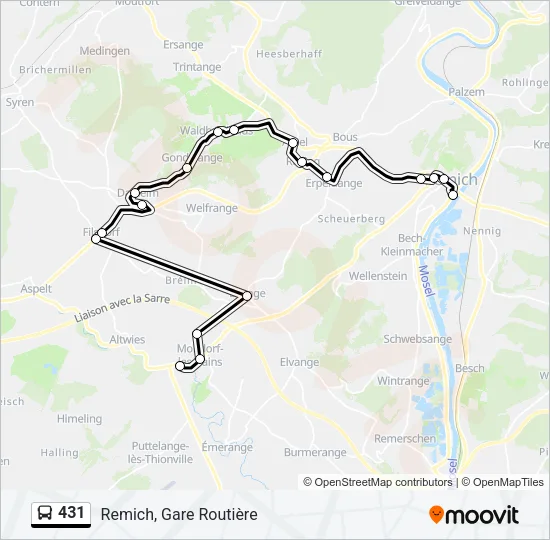 431 Bus Line Map