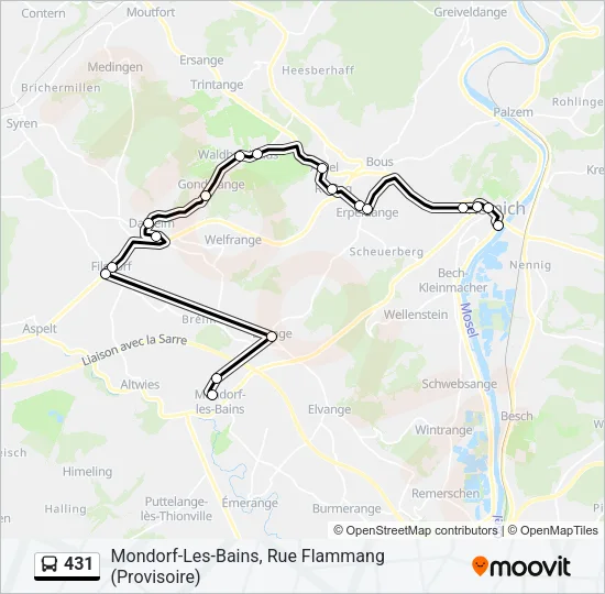 431 Bus Line Map