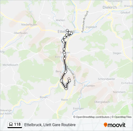 118 Bus Line Map