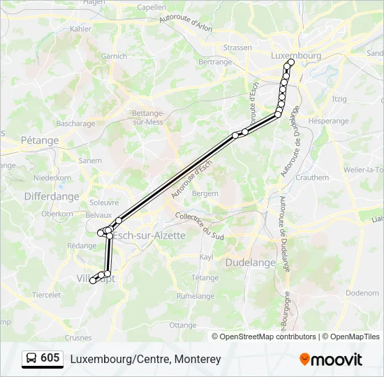 605 Bus Line Map