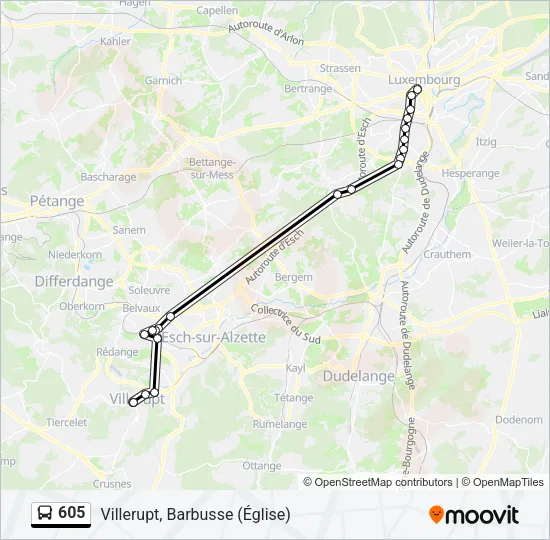 605 Bus Line Map