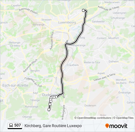 Plan de la ligne 507 de bus